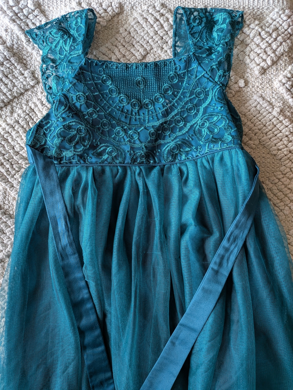 Kensie Girl Teal Lace & Tulle Party Dress
